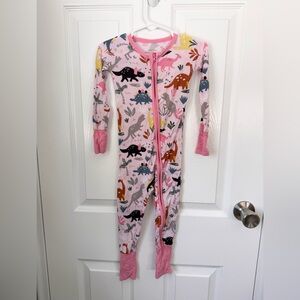 Dinosaur Pink Little Sleepies Zippy
